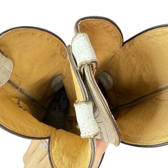 Idyllwind Colt Crackled White Leather Snip Toe Western Cowgirl Boot Size 8 - Picture 11 of 12